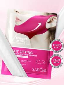 1/3/4 Pcs Red V-Shaped Lifting Face Mask, With Lifting Chin Effect; Hydrogel Face Mask With Ear Hooks, Can Be Used As Lifting Bandage - Multicolor - View 3