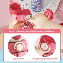 Miniso 名创优品史迪奇500毫升翻盖水瓶，可爱卡通太空杯，适合上学、健身、旅行 - 藍色 - 查看 7