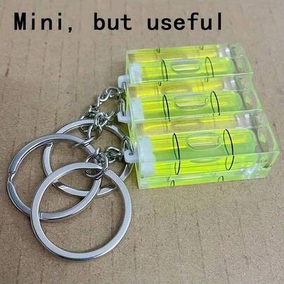 3件套 40*15*15mm 迷你方形水平仪套装，水平悬挂式高精度绿色圆形气泡水平仪测量工具套装