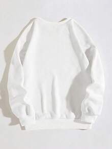 Domestic Shipping Available. Women's White Long-Sleeved T-Shirt With A Loose Fit And Printed Korean-Style Top. New For Fall. Y2K Top. Korean Casual Long-Sleeved T-Shirt. - trắng - Xem 4