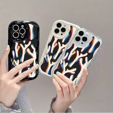 Funda de Teléfono a Prueba de Golpes con Diseño de Onda Crema, Adecuada para de la Serie X a 16, Perfecta como Regalo para Chicas. - Blanco - Ver 8