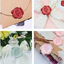 25/50/100 件酒红色玫瑰蜡封贴纸，婚礼请柬信封封口贴纸，自粘信封封口，非常适合婚礼、请柬、信封、礼品包装、圣诞节 - 彩色 - 查看 9