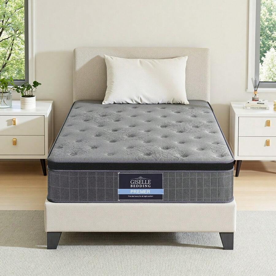 GISELLE BEDDING 26cm Giselle Mattress King Single Latex Foam Mattresses - Grey - View 1