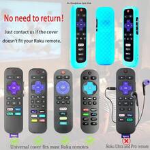 AWYY2 Pack Remote Case Battery Cover For  Roku Smart TV Steaming Stick Remote Silicone Protective Controller Universal Sleeve Skin Glow In The Dark Dark Blue Purple - SkyandPurple - Xem 2