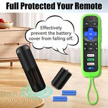 AWYYSilicone Protective Case For Roku Remote Pack Of 3 Universal Battery Cover Skin Sleeve Compatible With Roku Smart TV Steaming Stick Remote Controls Blue+Pink+Green - Nhiều màu - Xem 3