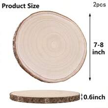 2-4-6片天然木片，乡村风格木环，适用于餐桌装饰、婚礼、派对、DIY、工艺品制作 - 原木色 - 查看 13