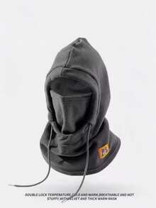 1pc Winter Warm Sherpa 4-In-1 Adjustable Hat, Ear Muffs, Face Mask, Scarf Set, Thermal Lined, Windproof, Suitable For Men & Women, Resistant To -10°C Cold