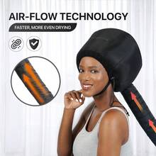 XAPY Hooded Hair Dryer Attacent W/A Headband Integrated That Reduces Heat Around Ears And Neck - Hair Dryer Hooded Duser Cap For Curly Eeds Up Drg Time Deep Condining At He - Pable Large - Black - View 3