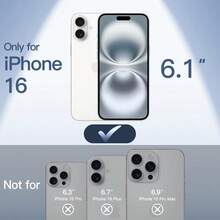 DJETech Funda Ultra Slim para iPhone 16 6.1 Pulgadas Protección Completa Lente Cámara Ligera Acabado Mate PP Hard Carcasa Minimalista Blanco - Blanco - Ver 2