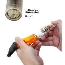 Mini Small And Medium Portable Rechargeable Gas Torch With Locking Mechanism For Kitchen Use And Lighter - Nhiều màu - Xem 4