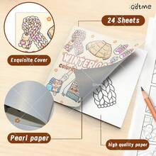 GDTME Children's Coloring Book - Winter Outfits: Bold & Simple Pattern Coloring Book, Suitable For Adults, Cute Coloring Book, Perfect Gift For Christmas Party, Halloween And Birthday - Warm Scene Coloring, Stress Relief: Suitable For Friends Who Like Coloring And Back To School Season (Warm Space Coloring) - WINTER OOTD - View 6