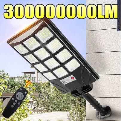 1 件超亮户外 LED 太阳能灯、运动传感器太阳能路灯、带遥控器、黄昏到黎明、安全灯太阳能壁灯、超亮太阳能庭院灯、3 种模式阳光灯，适用于商业区、停车场、农场、花园、庭院、小路、庭院等，户外安全照明。