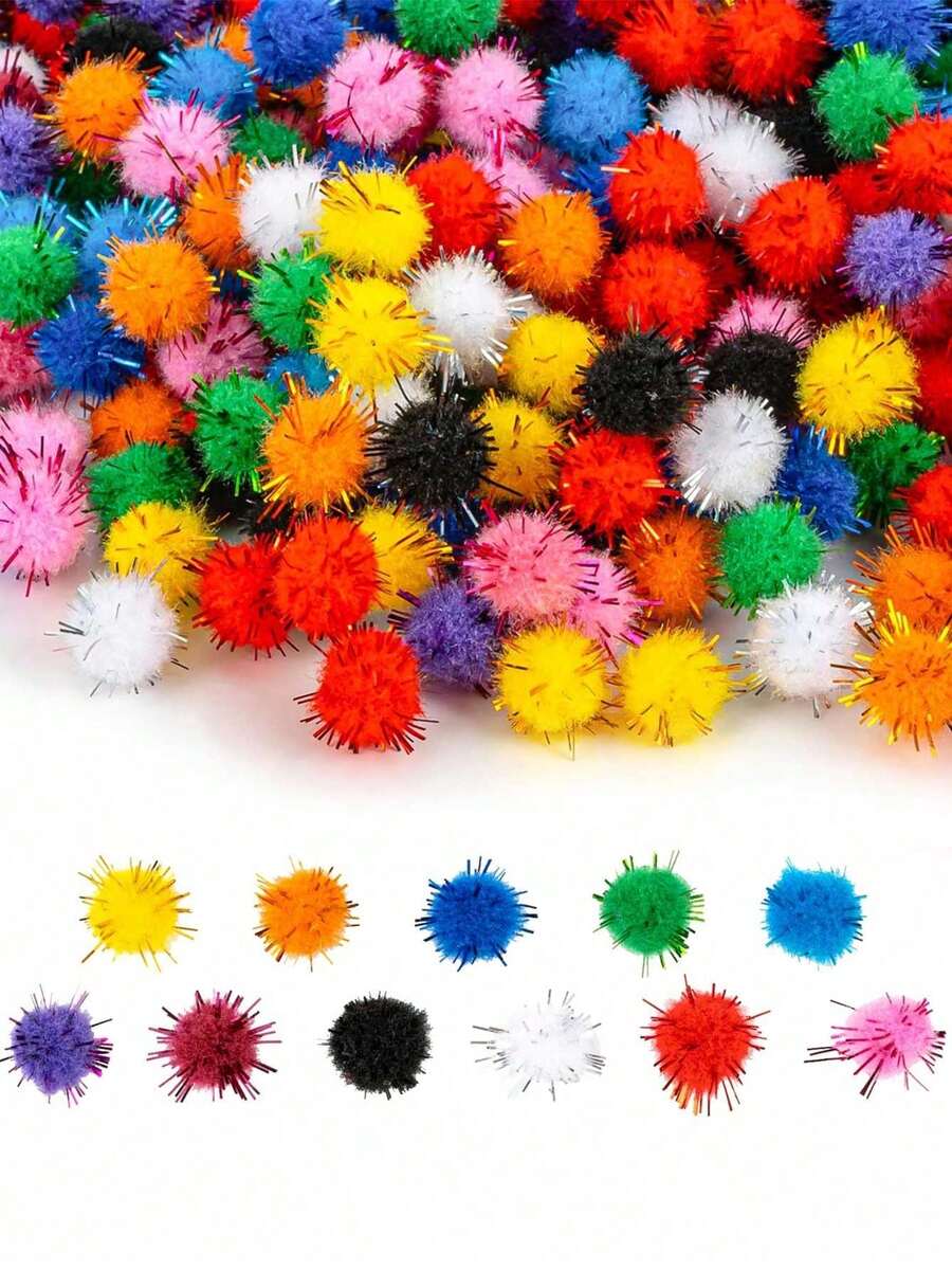 500 quả bông nhỏ mềm mại, thích hợp cho việc làm thủ công, nhỏ nhắn và sáng bóng, mềm mại và sang trọng, dùng cho các dự án nghệ thuật và thủ công tự làm, trang trí nhà cửa, tiệc tùng ngày lễ và làm nhãn dán bông. - Nhiều màu - Xem 1
