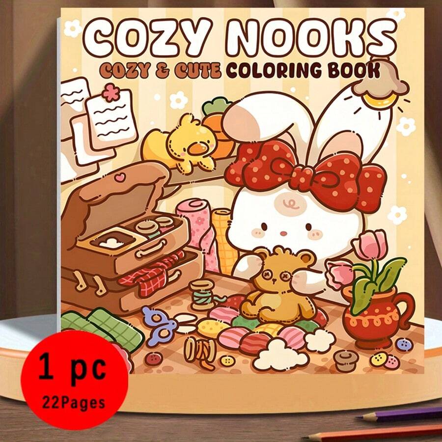 (Upgraded Luxury Edition, Thick Paper, 20.5 * 20.5cm) "Comfortable Corner: 22 Warm And Cute Pages", Suitable For Couples And Families, Suitable For Gatherings, Valentine's Day Birthdays, And Other Holidays. Painting And Study Supplies, 22 Pages, Books, Coloring Books, Study Supplies, School, Christmas, Halloween, Birthdays, Back To School Gifts, Coloring Books