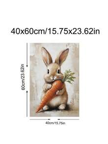 1pc Easter Bunny Print Cute Easter Rabbit Floral Spring Easter Bunny And Carrot Kids Room Wall Decor Easter Printable Vintage Decoration Rabbit Art, Bedroom Decor, Living Room Decor, Wall Art, Home Decor, Room Decor, Canvas Wall Art, Poster, Framed Wall Art, Frame Optional - Multicolor - View 17