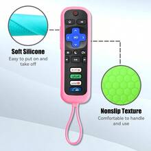 AWYYSilicone Protective Case For Roku Remote Pack Of 3 Universal Battery Cover Skin Sleeve Compatible With Roku Smart TV Steaming Stick Remote Controls Blue+Pink+Green - Nhiều màu - Xem 4