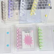 Capas de Fichário com Fivela Dupla A8/A6/A7/M5, Capa Transparente para Folhas Soltas, Bolsas de Reposição DIY para Cadernos, Organizador de Livros de Coleção