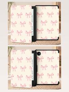 Pink Bow Pattern Tablet Protective Case,Compatible With IPad 9.7/10.2/10.5/10.9/12.9/Pro 11, 10th Gen,Compatible With Samsung Galaxy Tab S6 Lite 10.4 Inch,Compatible With Kindle Paperwhite 12th Gen 2024,Kindle (11th Generation) 2022 Release,Kobo Clara Colour,Soft Anti-Fall Protection,Smart Stand/Automatic Wake Up/Sleep - Multicolor - View 11