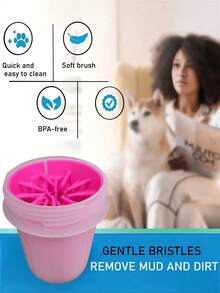 1pc Portable Pet Paw Cleaner Cup, Suitable For Small And Medium Pets. Made Of Soft And Silicone Material. Pet Foot Wash Cup, Cleaning Cup, Dog Towel, Pet Supplies, Pet Outdoor Accessories - Multicolor - View 9