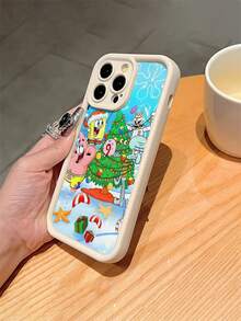 1 Ốp lưng điện thoại chống sốc họa tiết cây thông Noel hình SpongeBob dễ thương, hoạt hình, tương thích với Samsung/ 17/16/15/14/13/12/11 Pro Max/12 Pro/14 Plus - Nhiều màu - Xem 6