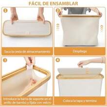 JeeLeeko Organizador de Papel de baño, Cesto para Papel higiénico con Tapa, Base de pie, Portarollos Papel higienico para hasta 9/12 Rollos, para el baño, Beige(default) - Multicolor - Ver 6