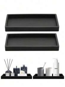 1pc Silicone Storage Tray - Kitchen Sink Sponge Storage Tray, Hole-Free Bathroom Sink Decorative Tray, Jewelry Tray, Jewelry Organizer, Storage Tray, Kitchen Supplies, Organization And Storage, Bathroom Decor, Easy To Clean For Back To School - Multicolor - View 3