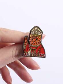1 chiếc ghim cài áo hình mèo Công giáo thiêng liêng và trang nghiêm, biểu tượng tín ngưỡng tôn giáo, ghim cài áo hình mèo GATOLICO, huy hiệu cài ve áo, trang sức ngộ nghĩnh, quà tặng cho bạn bè. - Nhiều màu - Xem 8