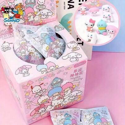 32-delars Sanrio Family & Twinkle Stars Mystery Box, Supertillfredsställande set! Samlarbox med karaktärer - PVC-figurer, festgåvor, bäst för Halloween/jul/födelsedagspresenter