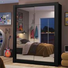 Ropero Closet Madesa 2 Puertas Con Espejos Negro 3 - Negro - Ver 1
