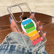 透明強化ハードケース、内蔵磁気リングサポートワイヤレス充電用のカラフルなグラデーションパワーバー、 Galaxy S25 Edge、S24、S23 Plus FE、S22 Ultra、A14、A15、A16、A35、A36、A54、A56と互換性があります。 - 混合色 - チェックする 2