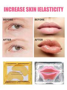 50片玫瑰唇膜眼膜护肤套装，有效改善眼袋、黑眼圈、唇纹，深层补水保湿，是送给妈妈或女性的绝佳礼物，每包6片/2片。 - 彩色 - 查看 3