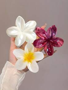 3pcs/1pc Elegant Acrylic Flower Large Hair Claw Clips, Sophisticated Personalized Bun Updo Decor Clips, Versatile Everyday Accessory, Sweet & Fresh Hair Ornament Elegant Hair Clips Women Hair Accessories