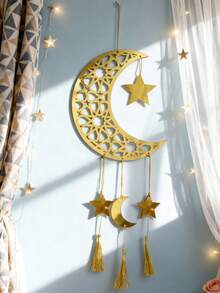 1 Bộ Trang Trí Treo Tường Hình Trăng Khuyết và Sao Tự Làm Cho Ramadan, Trang Trí Tường Eid Al-Fitr, Trang Trí Treo Tường Phong Cách Ả Rập Cho Ngày Lễ với Tua Vàng Hình Trăng Khuyết và Sao, Trang Trí Nhà Cửa Chúc Mừng Ramadan, Trang Trí Tiệc Ngày Lễ, Trang Trí Phòng Khách, Phòng Ngủ, Lối Vào Cho Lễ Eid Al-Fitr - Nhiều màu - Xem 4