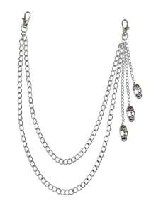 ZHAOTANGHESILVERJEWELTY 1 pieza Cinturón de metal multicapa estilo punk rock, adecuado para hombres y mujeres, accesorio multifuncional de cintura con decoración de calavera, espada, corazón y pentagrama de aleación gótica, para vaqueros, billetera, bolsillos, estilo hip hop, adecuado para otoño/invierno, fiesta, playa, primavera/verano, festival de música, fiesta de Navidad, Halloween, atuendo diario