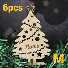 Decorazione natalizia in legno personalizzata, decorazioni da tavolo natalizie con nome personalizzato, decorazioni natalizie, decorazioni natalizie personalizzabili per la casa, supporto per albero di Natale personalizzabile, segnaposto natalizi in legno per il giorno di Natale, decorazioni natalizie per l'ufficio, Natale, decorazioni per il soggiorno, decorazioni per la stanza, papà, mamma, amici