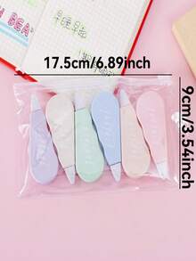 6pcs/Set, Or 1pc [Random Color] Monogrammed Correction Tape, Mixed Colors, Portable Proofreading Tape, Correction Tape, For Students, For Offices