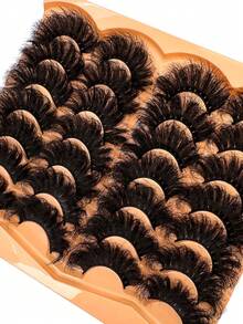 14 Pairs Extra Thick & Fluffy Cat Eye False Eyelashes, Natural Soft Faux Mink Lashes 3D Messy Mink Lashes, Dramatic Lengthening & Curling Full Strip Lashes For Beauty Makeup, Reusable For Daily & Party Use - Fluffy Lashes - View 8