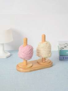 2pcs Wooden Yarn Holder, Desktop Yarn Spool Rack, Minimalist Style Thread Spool Storage Rack, Rotating Wooden Winding Reel, Complete Knitting Accessories, Classic Wooden Yarn Holder With Rotating Mechanism, Embroidery & Sewing Craft Supplies