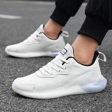 High Quality Men's Breathable Casual Slip-On Shoes, Lightweight Fabric Sneakers, Soft Cushioning Durable Running Shoes, Summer - White - View 8