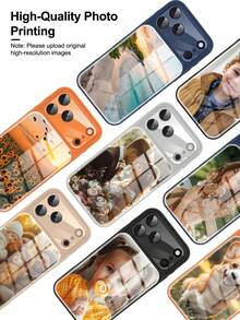 Anpassbares orangefarbenes Handyhülle, geeignet zum Bedrucken mit Fotos von Familie, Paaren und Freunden, unterstützt personalisierte Anpassung. Geeignet für Jahrestag, 17 Pro Max/ Air/ 17 Pro/ 17, aufgerüsteter Vollschutz für Kamera, Militärstandard-Schutz, Weihnachts-Handyhülle, Weihnachtsgeschenk, lustiges Geschenk. - Orange - Übersicht 11