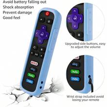 AWYY2Pack Case For Roku Remote Universal Protective Controller Sleeve For Roku TV Remote With Lanyards Glow Blue Purple - GlowBlueandGlowPurple - Xem 5