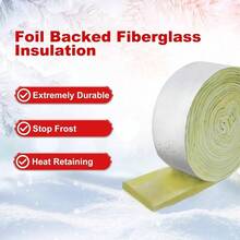 - Envoltura de fibra de vidrio con respaldo de lmina, envoltura de aislamiento de tubera para exteriores, envoltura de espuma para proteccin la intemperie, 3 pulgadas de anchox 1 - 2 - Ver 3