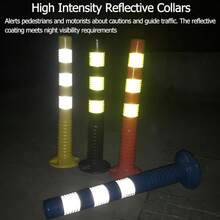 Delineator Posts Safety Cones 30in Tall Plastic Commercial Parking Lot Traffic Barrier Cones + Reflective Band Road Night Visual Bollar Driveway Caution Sign Size:1 Pack Color:BlueSafety Cones & Barriers - 1 paquete - Ver 2