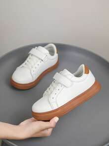 1 para dziecięcych trampek w stylu retro, lekkie, z miękką podeszwą, unisex, do szkoły i do pracy, uniwersalny design - Brązowy - Zobacz 9