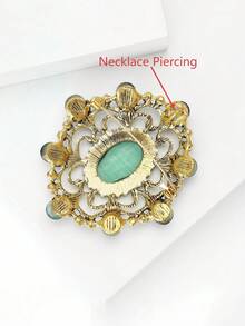 1pc Fashionable Vintage Baroque Cat Eye Stone Brooch, Suitable For Women's Daily Wear - Baroque Cat's Eye - View 10