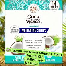 GuruNanda Coconut Oil Teeth Whitening Strips Mint, 7-Day Treatment For Yellow Stain Removal - trắng - Xem 1