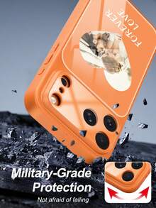 Anpassbares orangefarbenes Handyhülle, geeignet zum Bedrucken mit Fotos von Familie, Paaren und Freunden, unterstützt personalisierte Anpassung. Geeignet für Jahrestag, 17 Pro Max/ Air/ 17 Pro/ 17, aufgerüsteter Vollschutz für Kamera, Militärstandard-Schutz, Weihnachts-Handyhülle, Weihnachtsgeschenk, lustiges Geschenk. - Orange - Übersicht 8