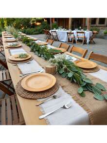 10/30-Pack 12in Natural Water Hyacinth Placemats - Handwoven Boho/Farmhouse Style For Kitchen/Wedding Table Decor (Natural Tone) | Christmas Holiday Gift - 10 chiếc màu nâu - Xem 5