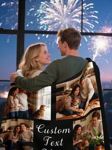 Custom Personalized Photo Flannel Blanket, Customize Your Own Picture Wedding Couple Family Throw Blanket With Any Photo, Soft Flannel Throw Blanket Digital Printing, 280gsm, All-Season Comfort Polyester Blankets Great Gift For Friend, Family, Wedding, Birthday,Warm,Soft,Comfortable,Cozy Personalized Ideal Gifts For Him,Her,Boyfriend,Girlfriend,Dad,Mom,Family,Friends,Pets ,For Anniversaries,Valentine's Day,Mother's Day,Birthdays,Father's Day,Weddings,Graduation,Christmas,Housewarming Sofa,Bed,Car,Bedroom,Living Room,Office,Outdoor Camping,Beach,Wall Decoration - 樣式-2 - 查看 10