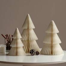 1pc - Honeycomb Paper Tree Ornament, Desktop Decoration, Fireplace Decoration, Home Holiday Decoration, Christmas Decoration, Paper Craft, Holiday Party Decoration, New Year Party Decoration, Christmas Decoration, Christmas Gift, Birthday Gift, Home Christmas Decoration. - Multicolor - View 3